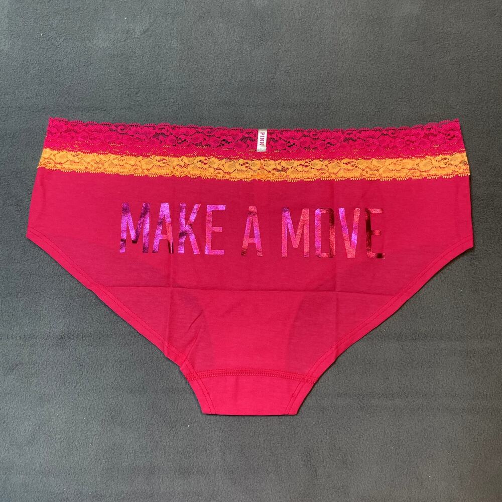 Victoria's Secret PINK 2012 Extra Low Rise Hipster Panty Orange Make A Move Lace